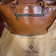 Patricia Nash Women's Brown Zancona Smooth Leather Tote with Large Dust Bag