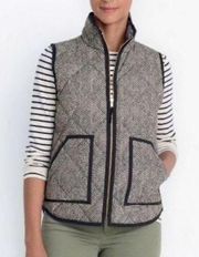 Womens Black Herringbone Excursion Quilted Puffer Vest Jacket Sz small