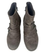 Blowfish Malibu Cozy Up Vegan Zip Up Velour Lined Grunge Ankle Booties Boots 8.5