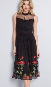 NWOT Splendid Wish Rose Embroidered Midi Dress New