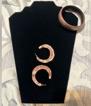 Copper earrings & bracelet