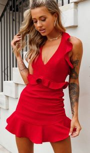 Red Ruffle Dress