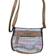 Rosetti Womens Chevron Knit Shoulder Bag Adjustable Strap