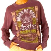 DAYDREAMER ARETHA FRANKLIN QUEEN OF SOUL LONG SLEEVE CROP MAROON Size LARGE