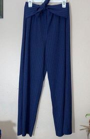 APT. 9 Blue Striped Paperbag Pants Wide Leg career wear Size Medium