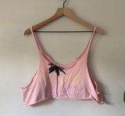 Ivy Park 100% Cotton Cropped Palm Tree Logo Tank Top Loose Fit Lightweight Cut S