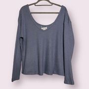 Abound Waffle Knit Blue Long Sleeve