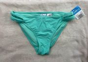 California Waves Women's Bikini Bottom Solid Mint Green Size Medium Cut Out