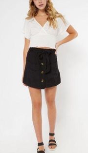 NWT Skort Black Button Front Twill