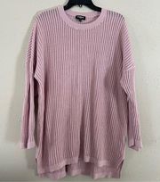 Pink Tunic Crew Neck Sweater Casual Comfy Oversized XL