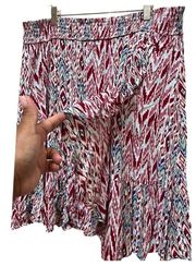 Westport Multicolor Ikat Print Smock Waistband Boho Midi Skirt Plus Size 3X