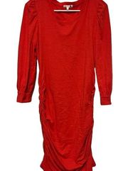 Sundry red long sleeve roughed on side dress size 2