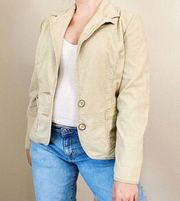 Vintage Faded Glory Corduroy Ribbed Tan Boyfriend Oversized Blazer