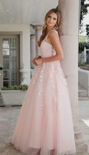 Pale Pink Lace Formal / Prom Dress