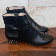 H&M Women’s Black Faux Leather Studded Heel Ankle Booties Size 8