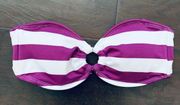 Shade & Shore Target Xhilaration Bandeau Bikini Top - White & Purple Stripes
Size: S