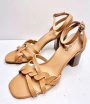 Indigo Rd. Sandals Womens Size 6.5 Tan Amoke Open Toe Block Heel Ankle Strap