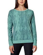 Mondetta Green Snake Print Sweatshirt Crew Neck Stretch Drop Shoulder Size XL