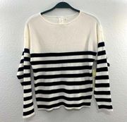 NWT Cyrus Black‎ & Bone Stripe Long Sleeve sweater size Xsmall