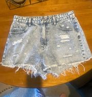 High Waisted Denim Shorts Large