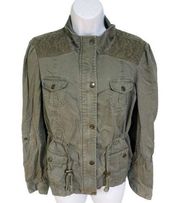 Candies Olive Green Lace Detail Military Jacket 