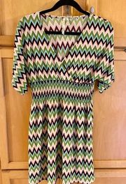 Chevron Print Multi Color Dress Size M