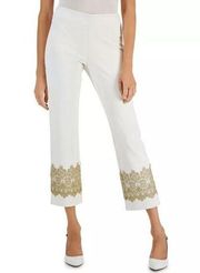 JM COLLECTION Petite Lace-Hem Ponte Pants PM