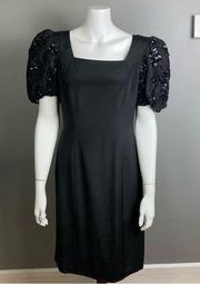 Carolina Herrera black cocktail dress classic silk vint gala black tie size 10