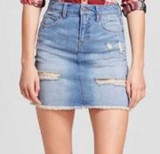 Mossimo Supply Co. Mini Cut Off Denim Skirt