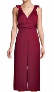 Parker Womens Boudoir Red Cropped Flutter Sleeve Jumpsuit Size Medium New NWT