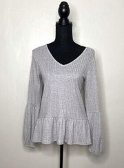 Top Longsleeve Blouse Silver Grey Falls Creek