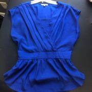 *LAST CHANCE* Daniel Black Rainn Size Large Blue Wrap Peplum Top