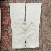 BDG Ruched Dipped V Flare White Jeans