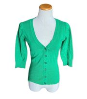 Womens  Green Cardigan Sweater - Sz S