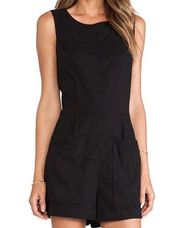 NWT Theory Hadrine Linen Blend Crunch Black Romper