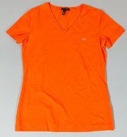 Escada Sport Orange V-Neck Short Sleeve Tee T-Shirt Top Size S 🧡