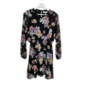 WAYF Dolman Sleeve Black Floral Mini Dress Size XS NEW