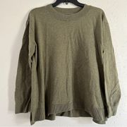 Lands’ End Green Crew Neck Sweater Casual Comfy Spring Large