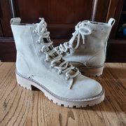 Women's Parker Lace-up Combat Boots Size Zip Universal Thread Tan Bootie