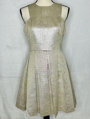 Gianni Bini Cocktail Dress Metallic Gold Champagne Sparkle Sleeveless Sz M