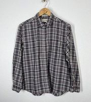 Vintage Diane Von Furstenberg Plaid Button Down Top