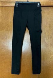 Lorna Jane Black High Rise Front Pocket Workout Leggings Size Medium