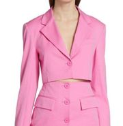 NWT DEREK LAM 10 CROSBY Courtney Cropped Blazer Pink 8