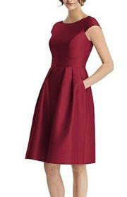 NWT  Burgundy Satin Twill Dress Size 12