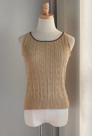 Vintage Sleeveless Neutral Knit Sweater