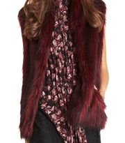 NWT BCBGeneration Faux Fur Vest Maroon, cranberry, XSmall