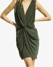 Misa Los Angeles Leza Gathered Sleeveless Mini Dress Green NWT Size Medium