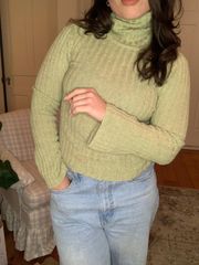 Green Cropped Sweater