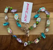 Gemstone necklace Blue, Purple, Green & Iridescent NWT $68