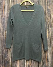 Grey Merino Wool Tunic Sweater